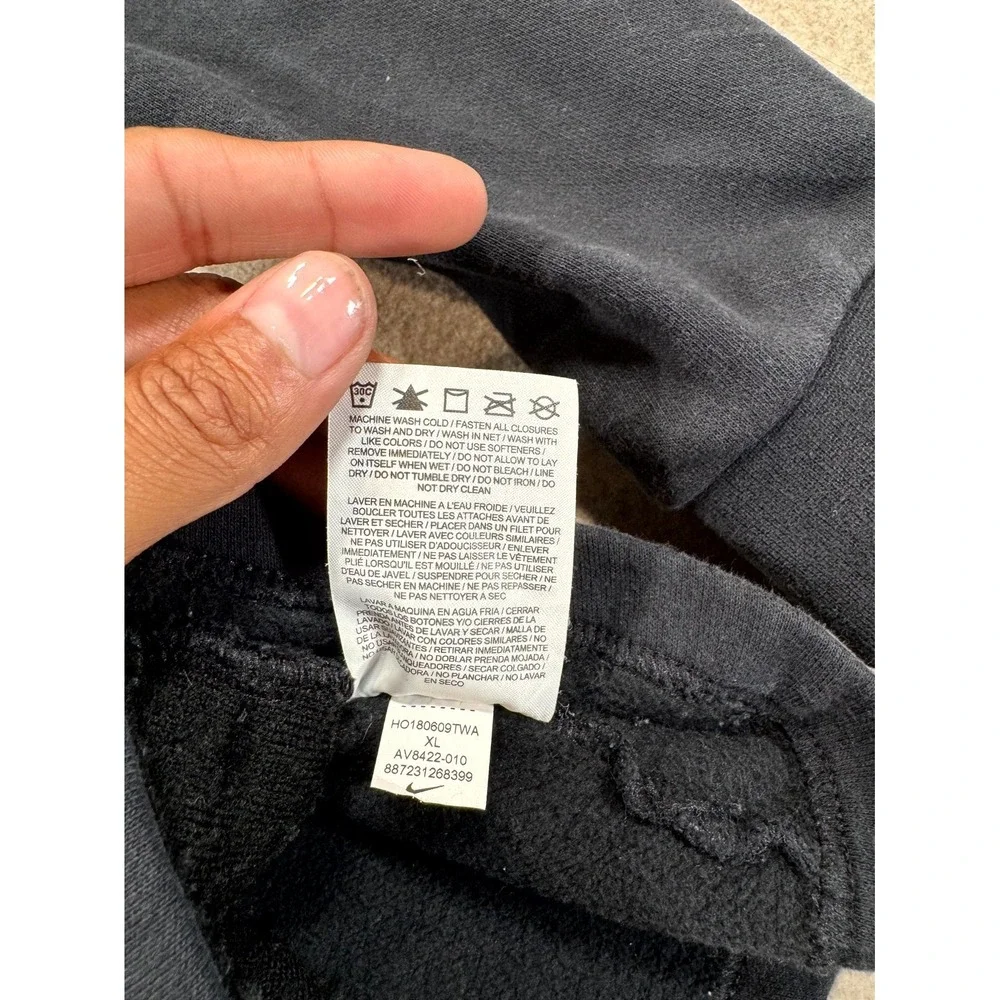 Nike Hoodie Girls XL Navy Sherpa Lined Swoosh Full Zip AV8422-010
